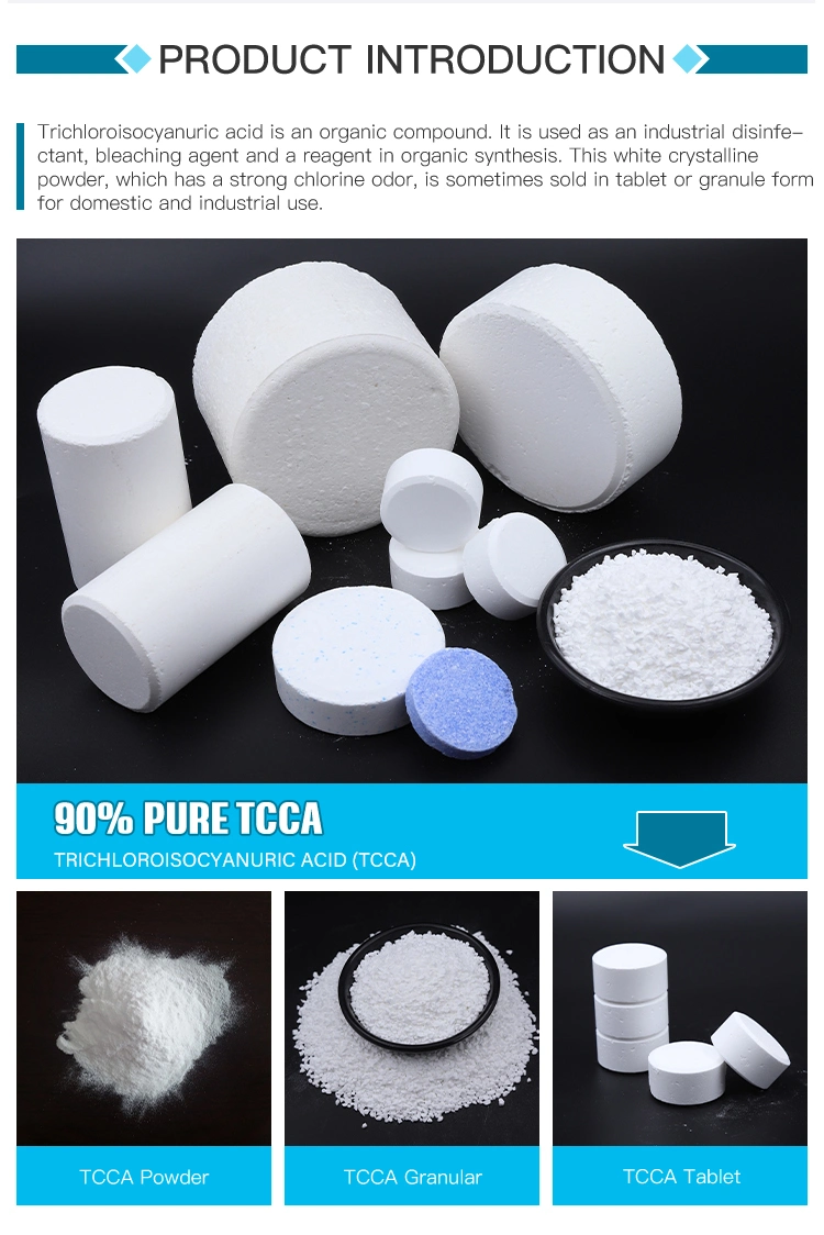 TCCA 90% Granular Trichloroisocyanuric Acid Powder for Swimming Pool Water Treatment TCCA